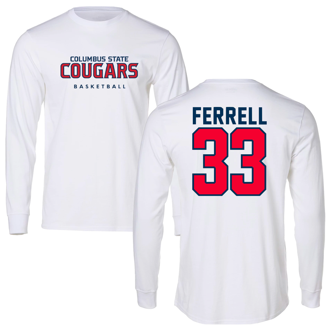 Columbus State University Basketball White Long Sleeve - #33 Aaliyah Ferrell