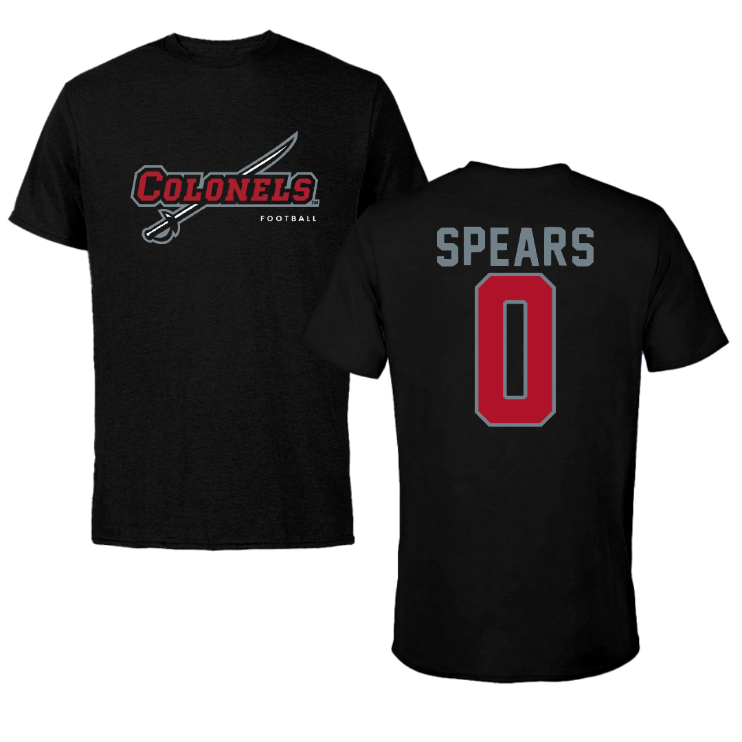 Nicholls State University Football Black Performance Tee - #0 Jaylon Spears