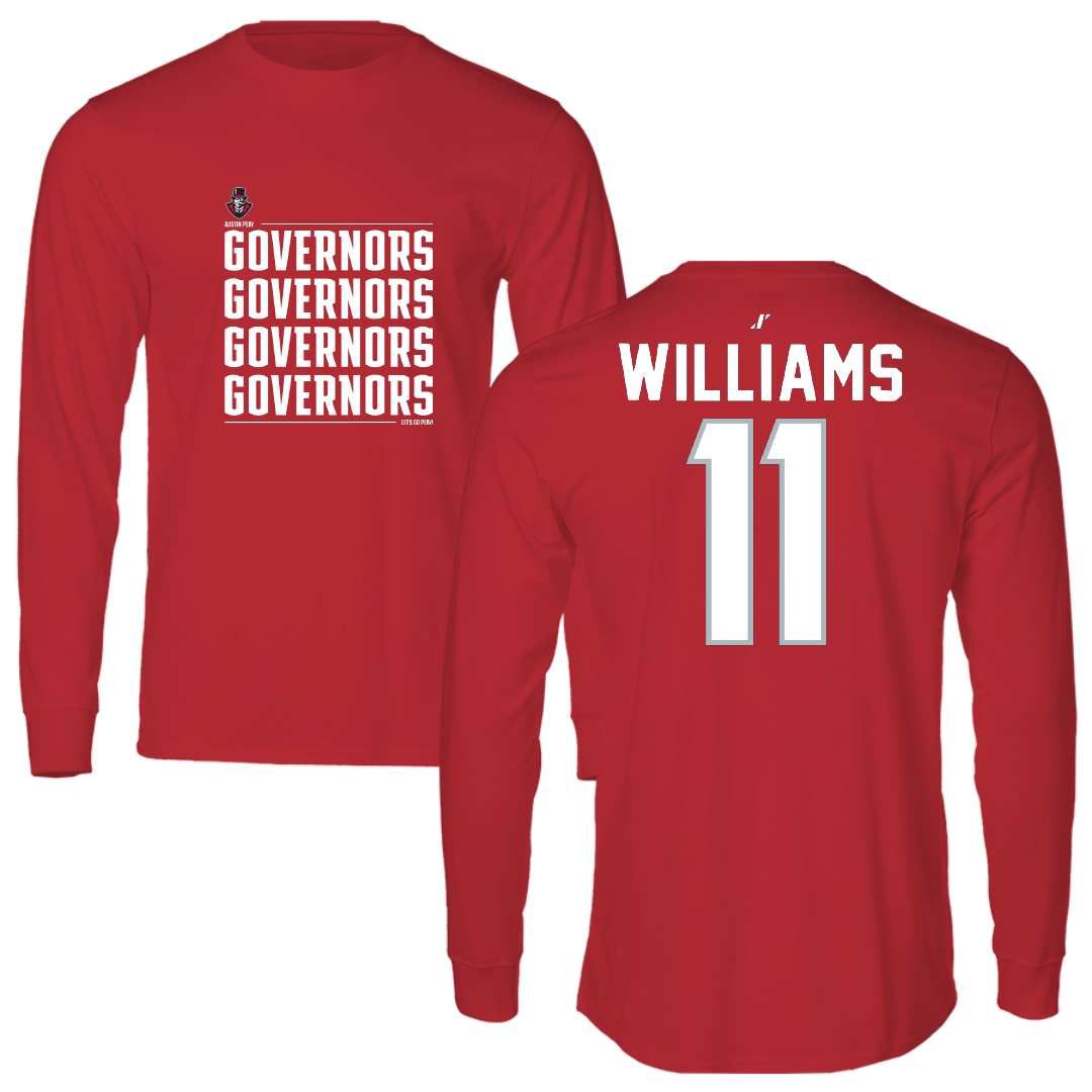 Austin Peay State University Football Red General Long Sleeve - #11 Brodie Williams
