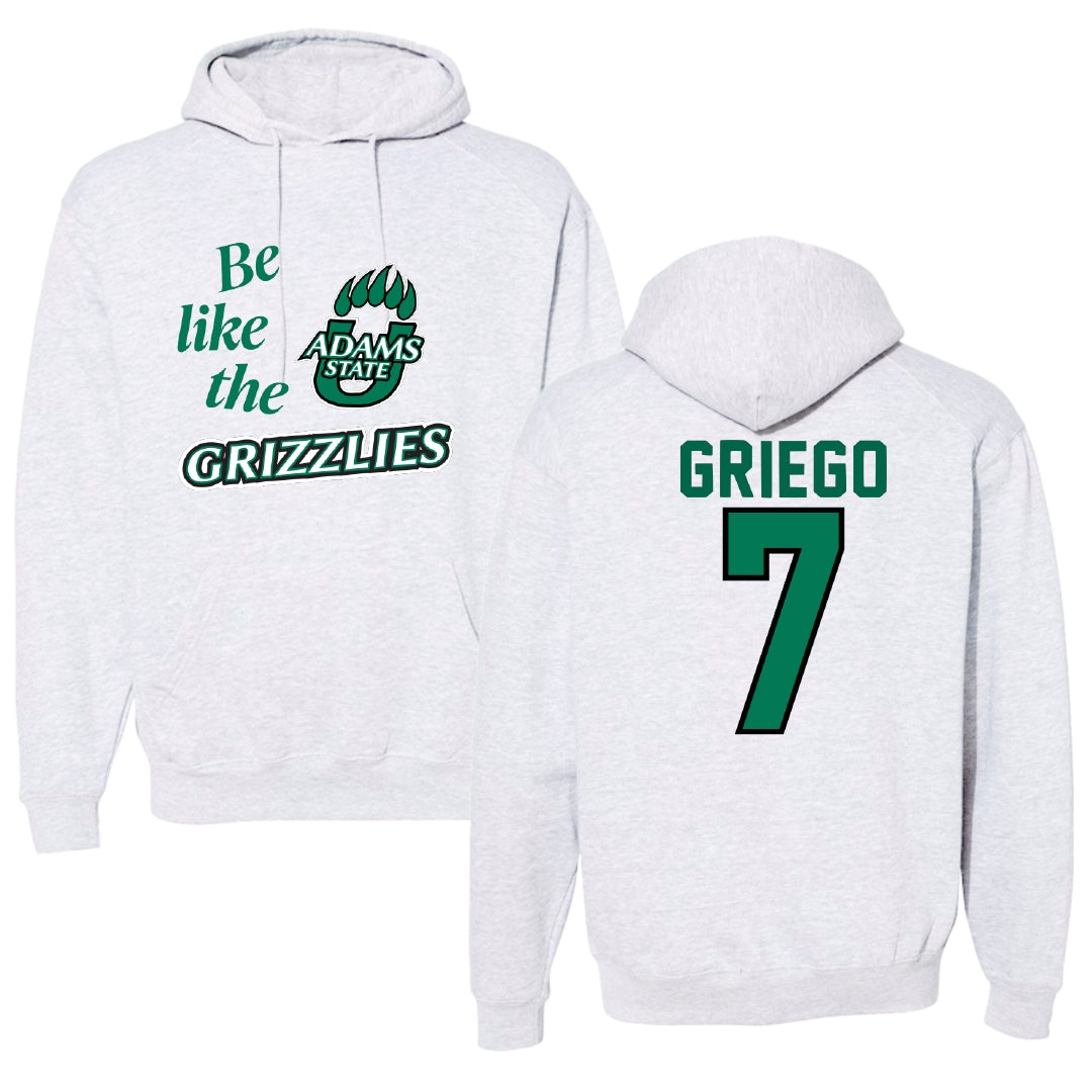 Adams State University Baseball Light Gray Be Like Us Hoodie - #7 Markus Griego