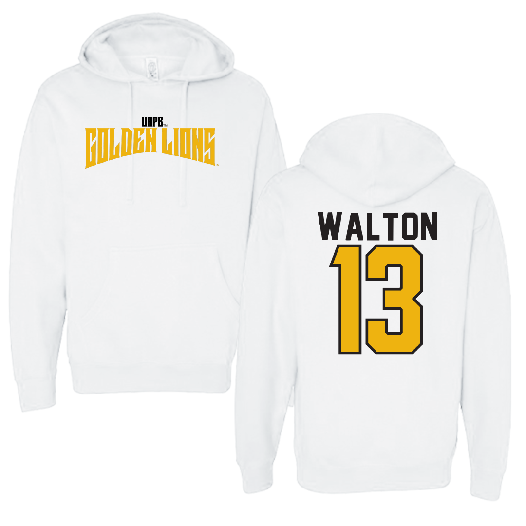 University of Arkansas-Pine Bluff Softball White Classic Hoodie - #13 Justice Walton