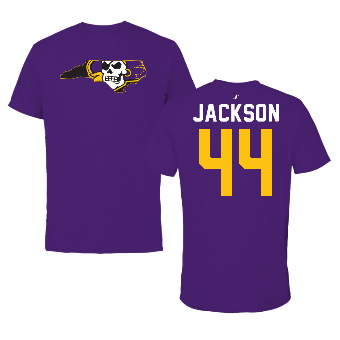East Carolina University Volleyball Purple State Performance Tee - #44 Elle Jackson