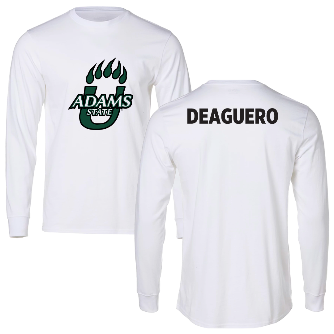Adams State University Wrestling White Performance Long Sleeve - Levi Deaguero