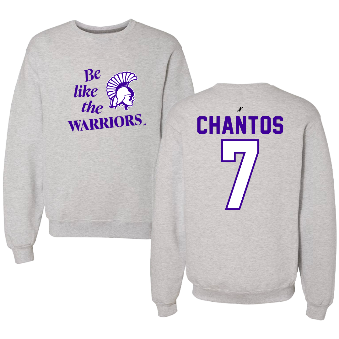 Winona State University Softball Light Gray Be Like Us Crewneck - #7 Ashlee Chantos