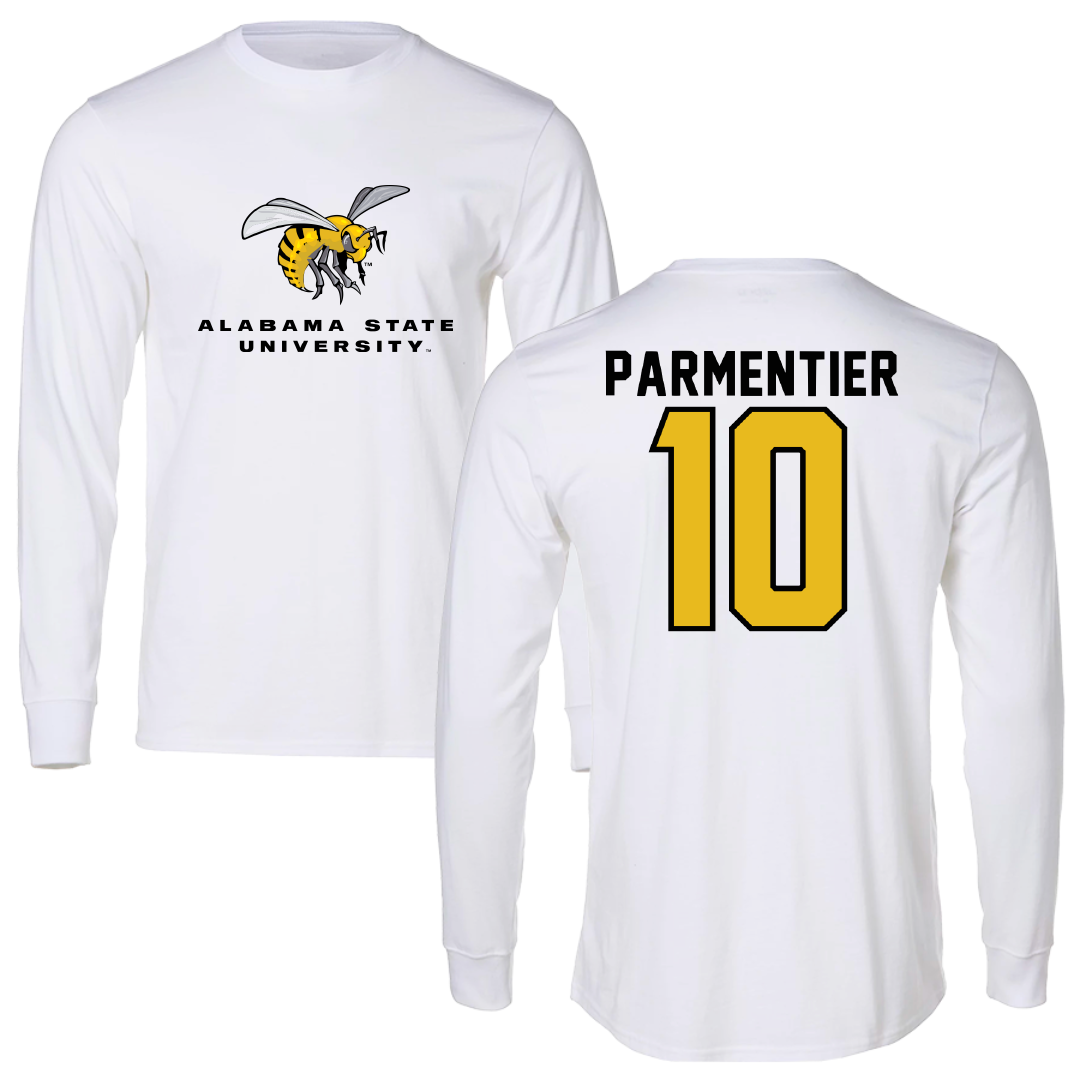 Alabama State University Baseball White Block Long Sleeve - #10 Luke Parmentier