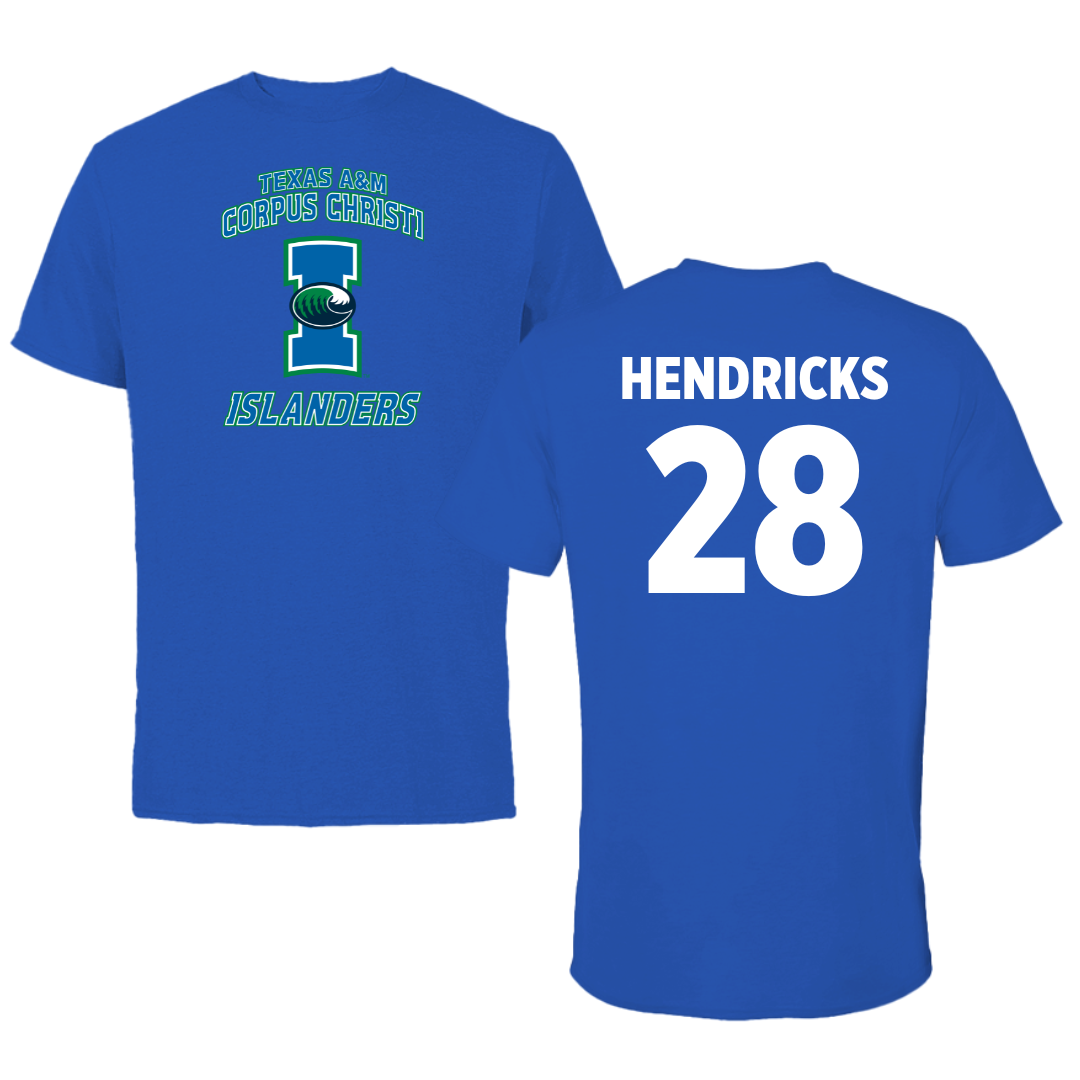 Texas A&M University-Corpus Christi Baseball Blue Islanders Tee - #28 Evans Hendricks