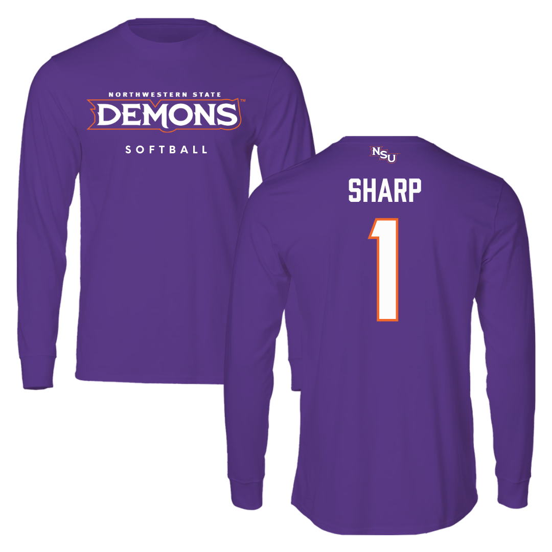 Northwestern State University Softball Purple Demons Performance Long Sleeve - #1 Skye Sharp