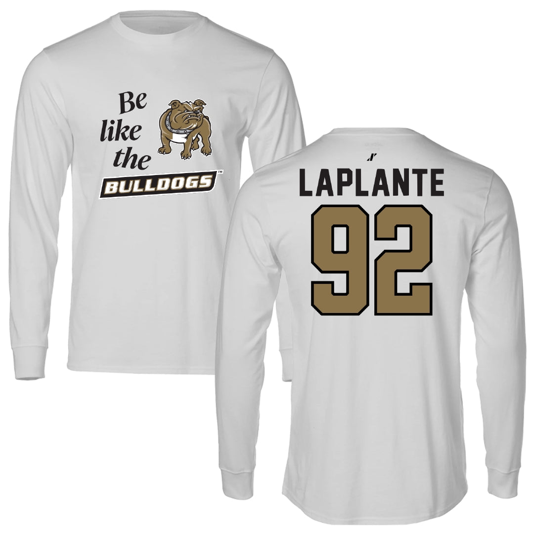 Bryant University Football Light Gray Be Like Us Performance Long Sleeve - #92 Nathan LaPlante