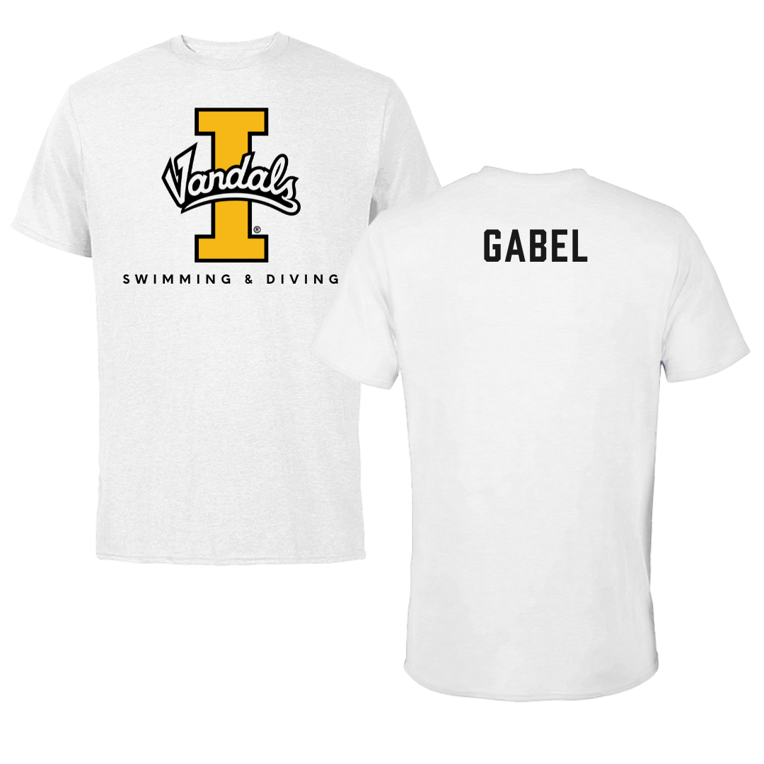 University of Idaho Swimming & Diving White Vandals Performance Tee - Cadence Gabel