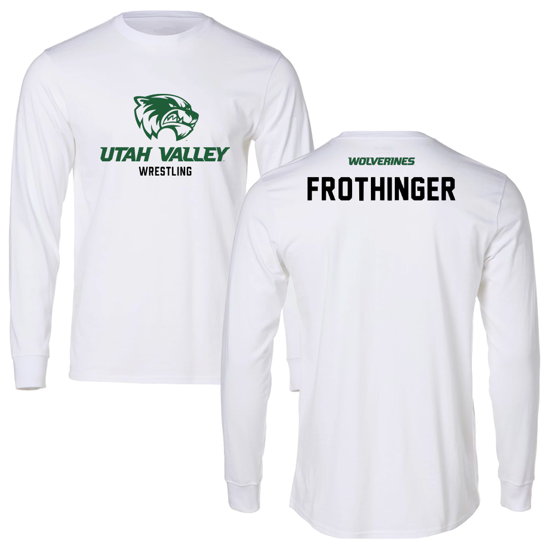 Utah Valley University Wrestling White Long Sleeve - Tanner Frothinger