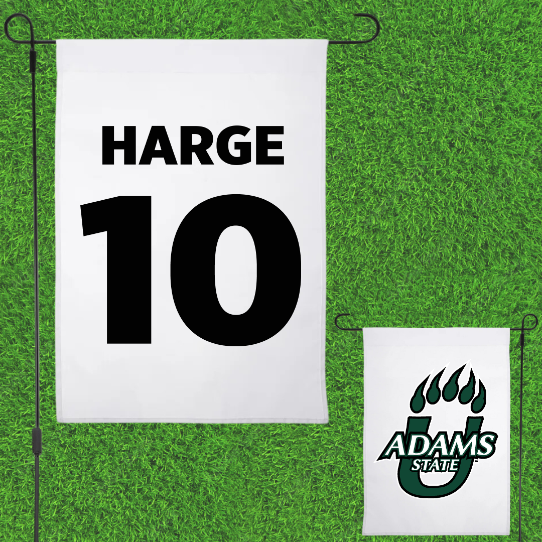 Adams State University Basketball White Garden Flag - #10 John Harge