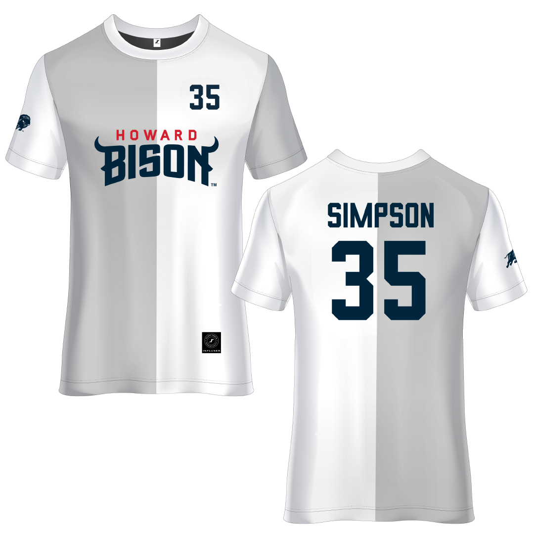 Howard University White Soccer Jersey - #35 Romario Simpson