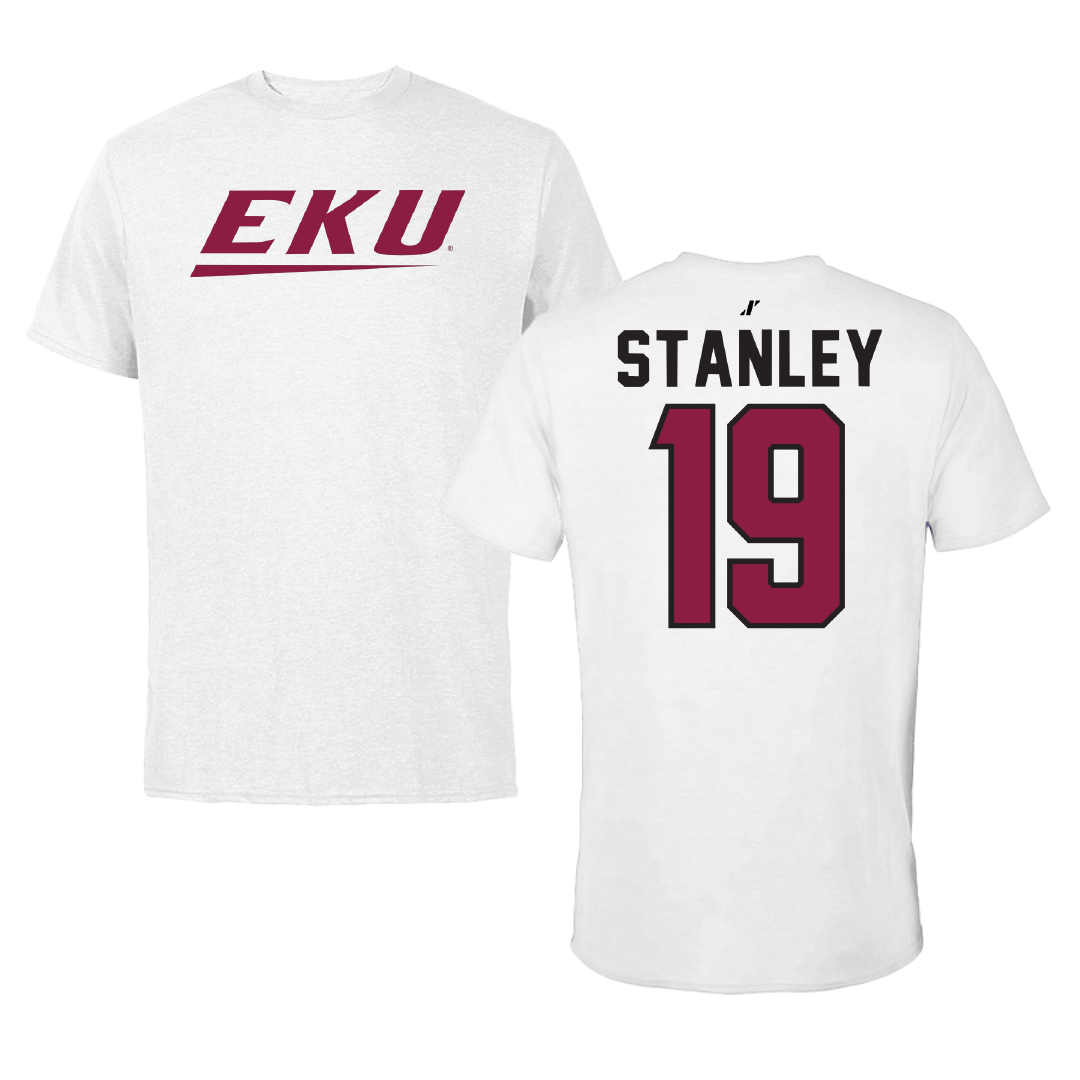 Eastern Kentucky University Football White Tee - #19 Dequan Stanley