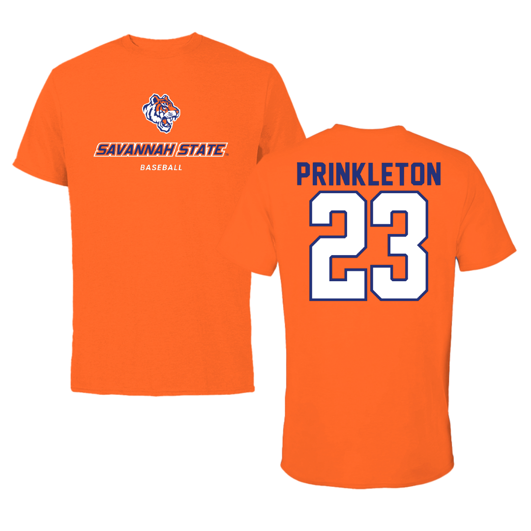 Savannah State University Baseball Orange Performance Tee - #23 DSean Prinkleton