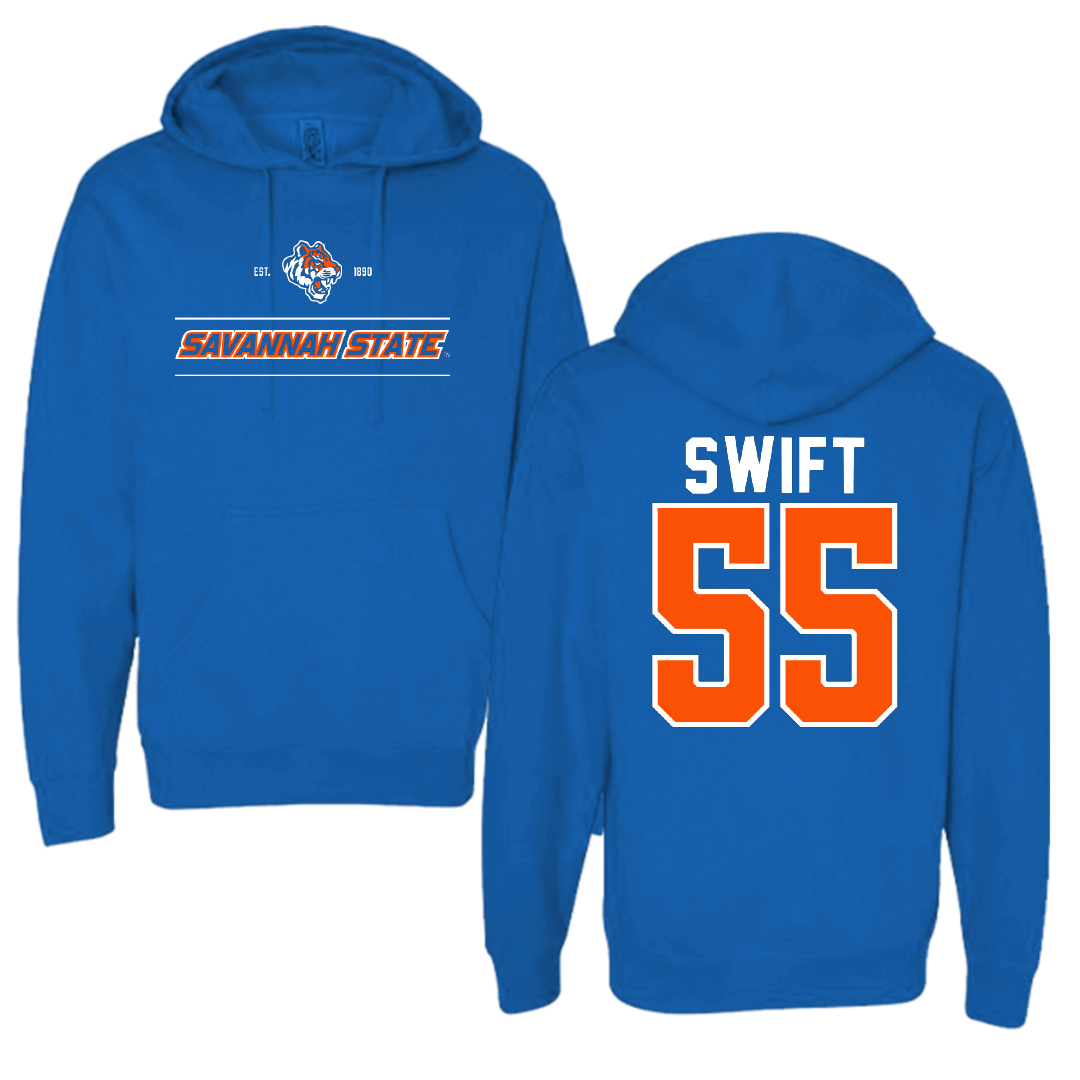 Savannah State University Basketball Blue General Hoodie - #55 Michael Swift