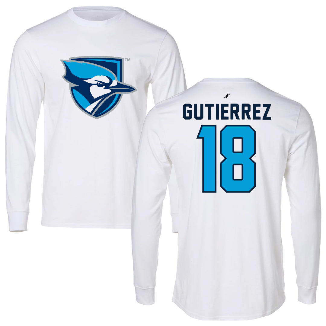 Elmhurst University Soccer White Long Sleeve - #18 Dario Gutierrez