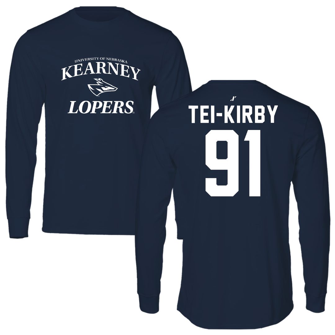 University of Nebraska at Kearney Football Navy General Long Sleeve - #91 Wayne Tei-Kirby