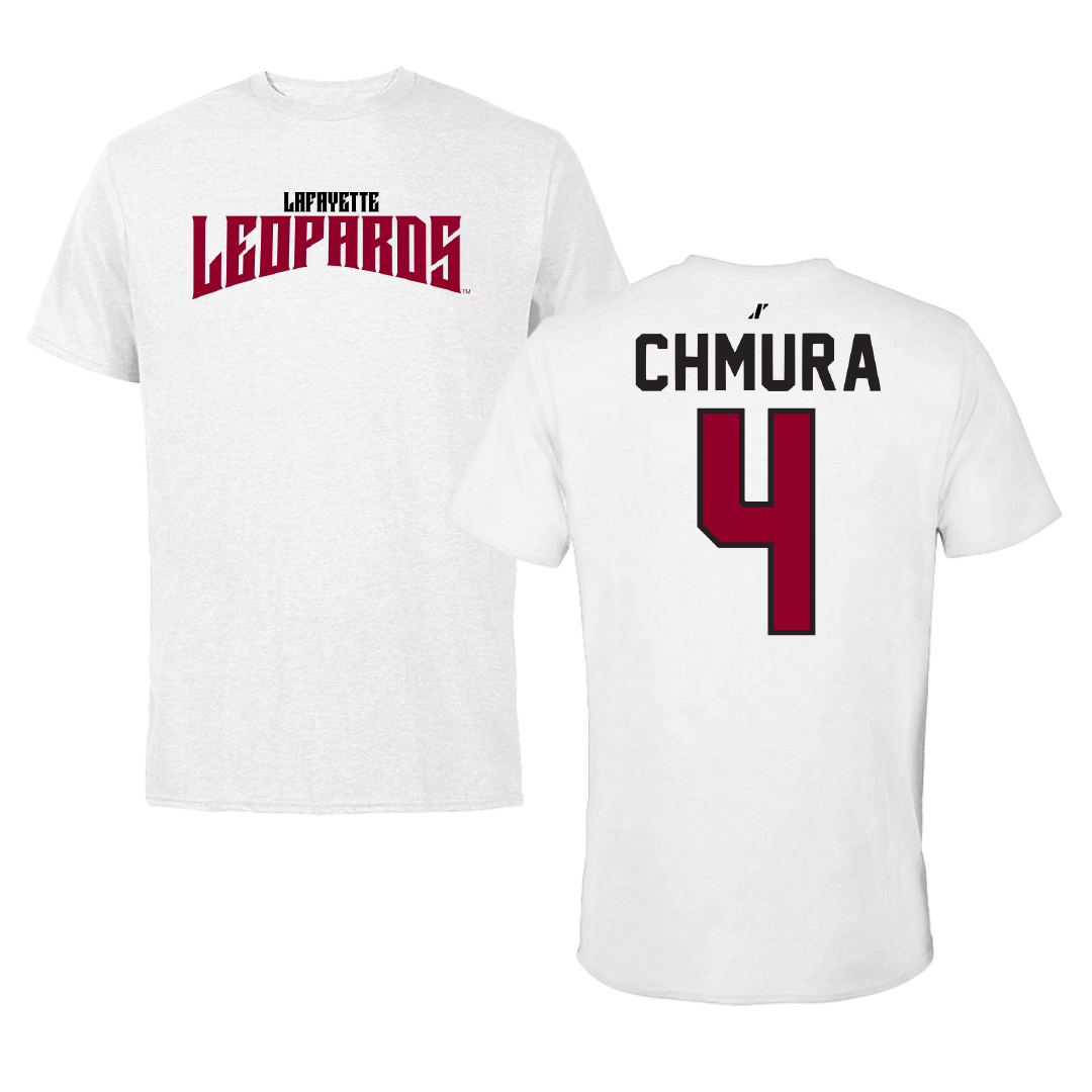 Lafayette College Volleyball White Classic Performance Tee - #4 Paige Chmura