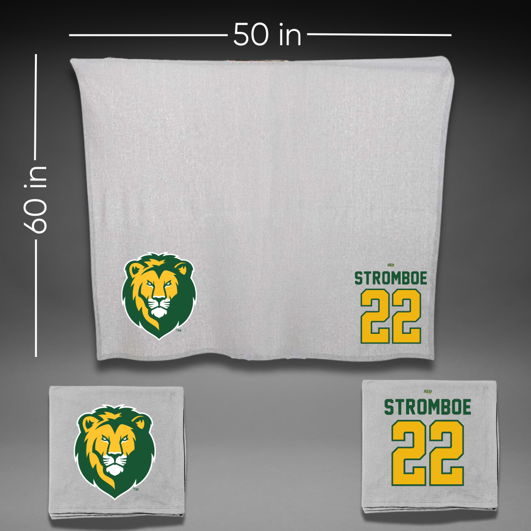 Southeastern Louisiana University Baseball Gray Blanket - #22 Cole Stromboe