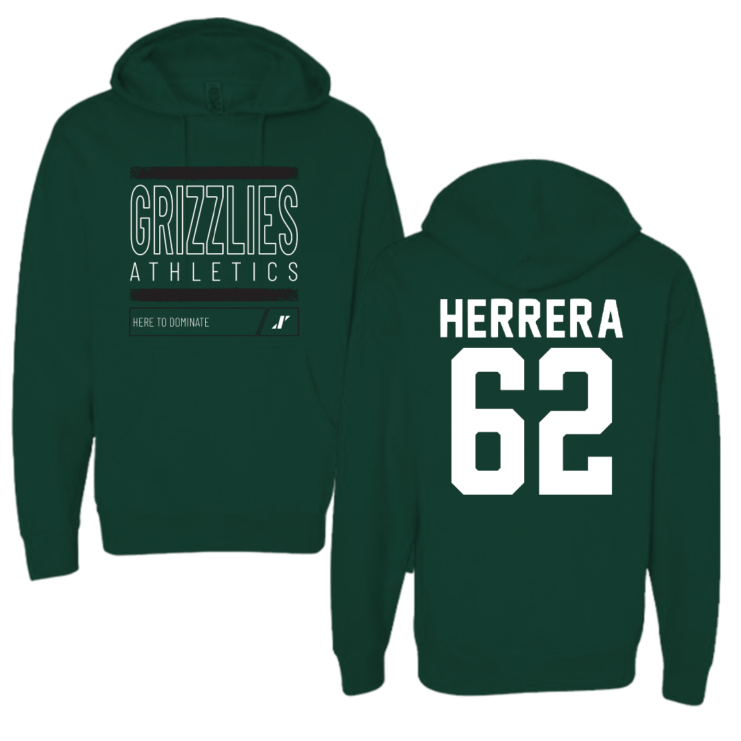 Adams State University Football Forest Green Dominate Hoodie - #62 Daniel Herrera