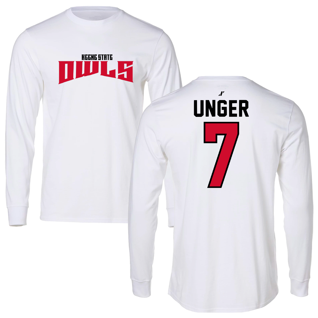 Keene State College Ice Hockey White Classic Long Sleeve - #7 Peter Unger