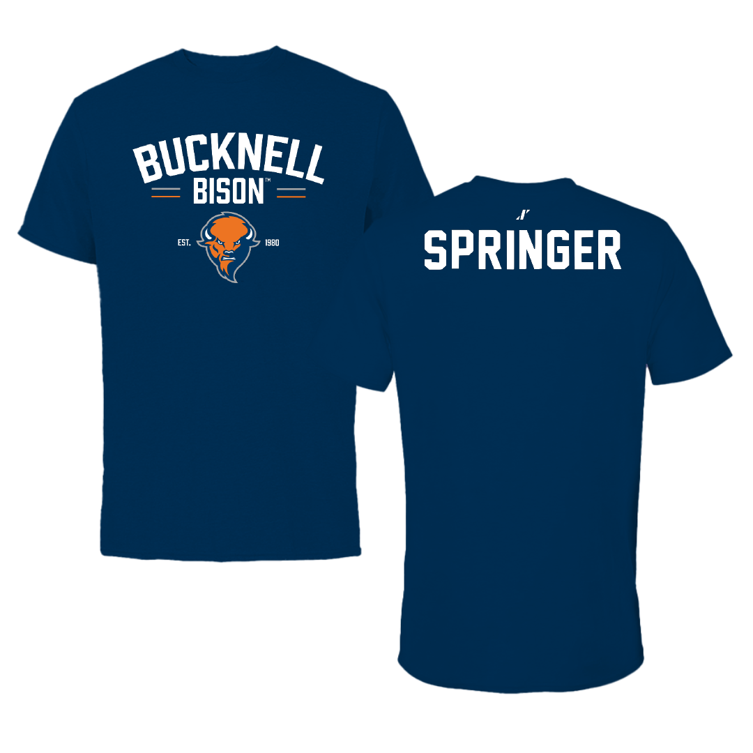 Bucknell University Wrestling Navy General Performance Tee - Nolan Springer