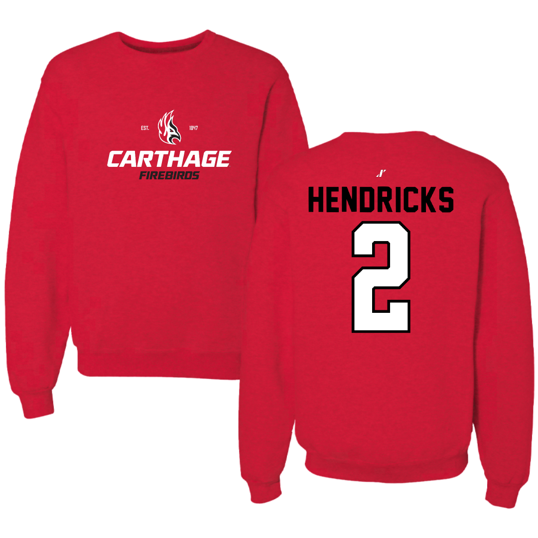 Carthage College Volleyball Red General Crewneck - #2 Owen Hendricks