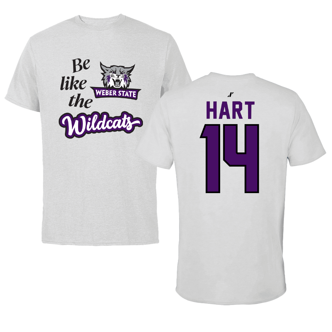 Weber State University Softball Light Gray Be Like Us Tee - #14 Jordan Hart