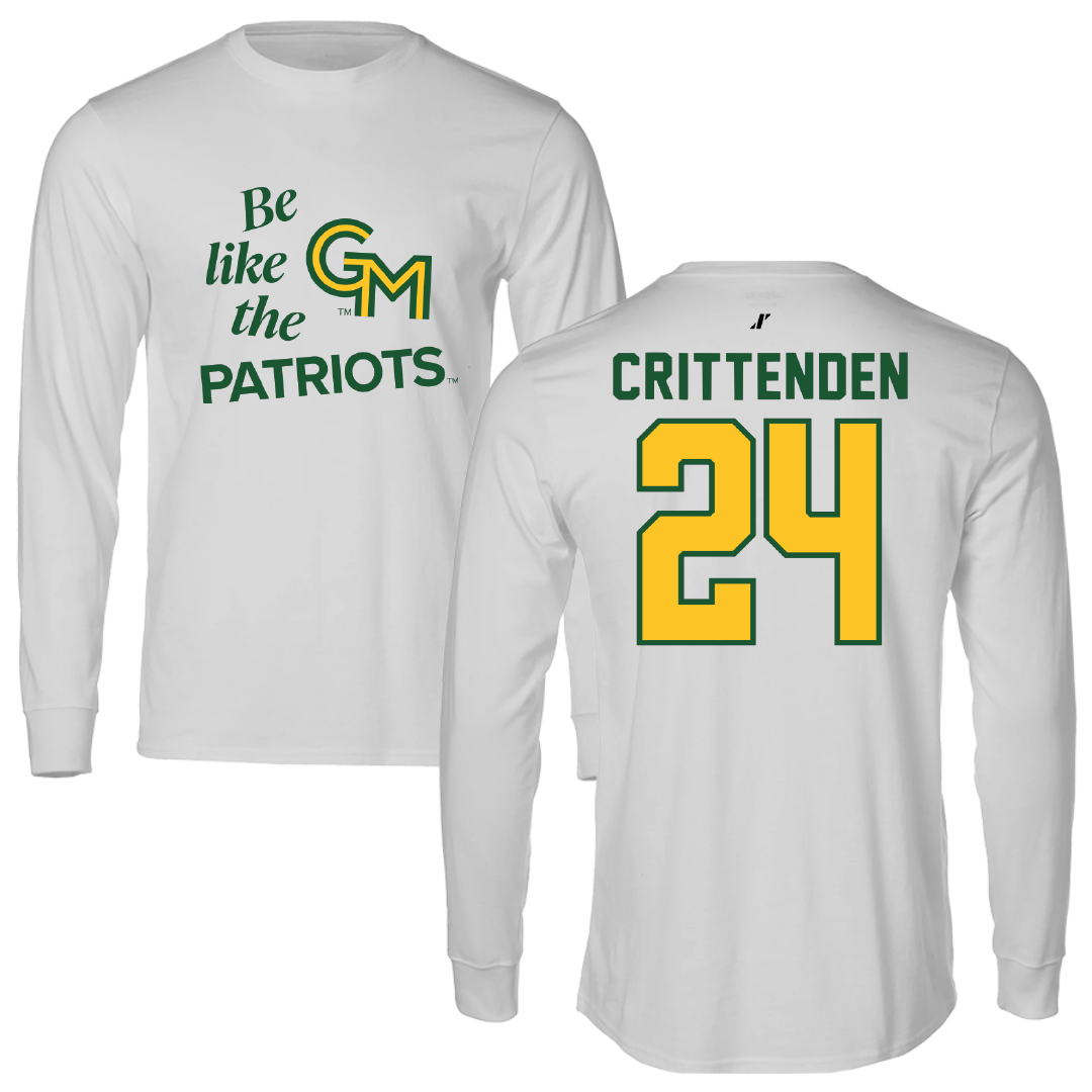 George Mason University Soccer Light Gray Be Like Us Performance Long Sleeve - #24 Davis Crittenden