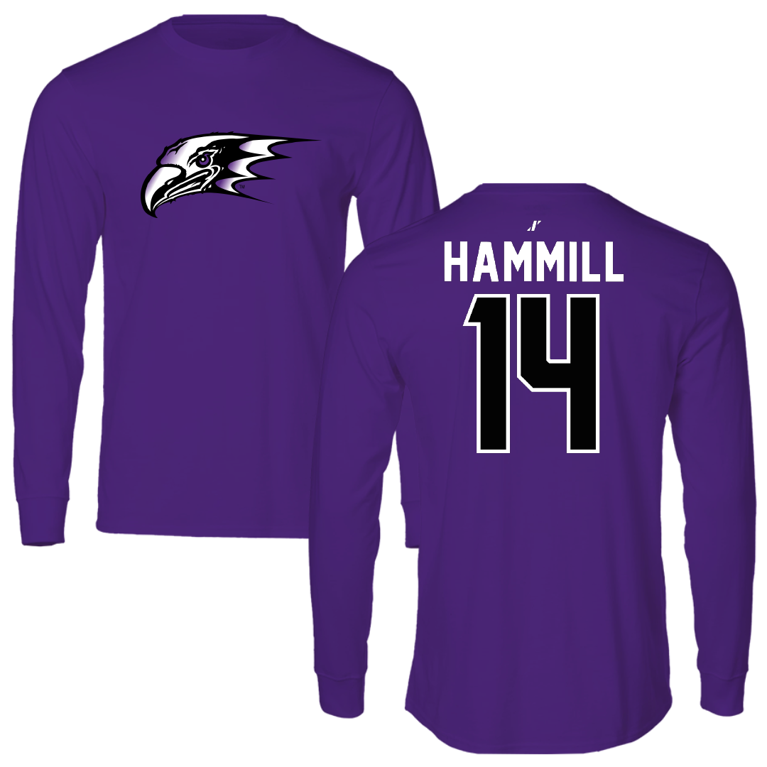 Niagara University Baseball Purple Long Sleeve - #14 Elijha Hammill