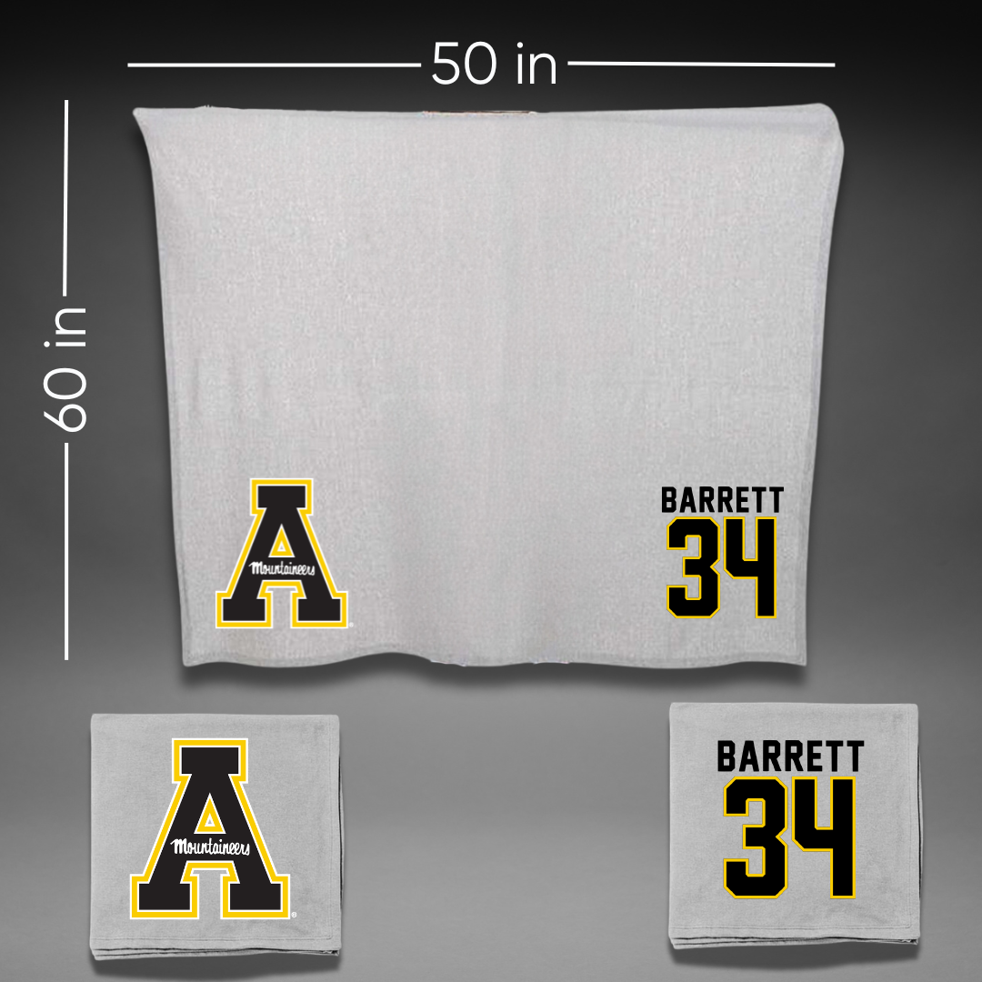 Appalachian State University Softball Gray Blanket - #34 Grace Barrett