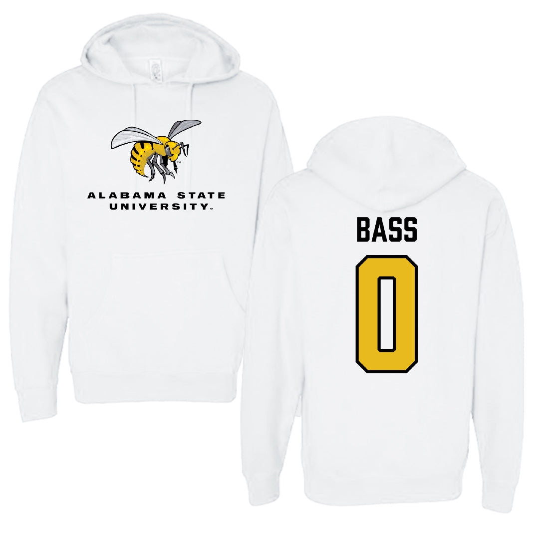 Alabama State University Basketball White Block Hoodie - #0 D'Ante Bass