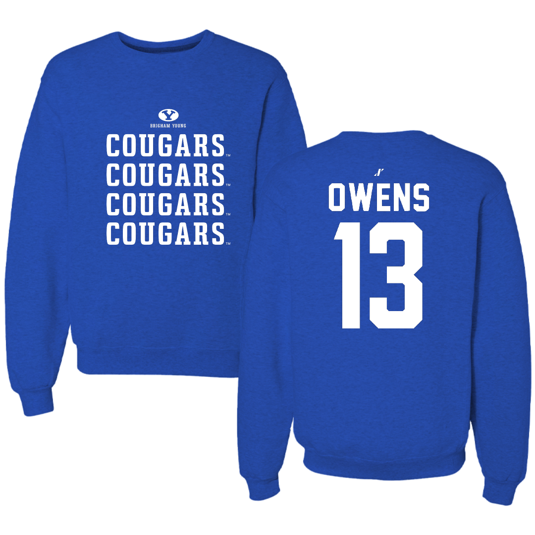 Brigham Young University Softball Blue General Crewneck - #13 Lily Owens