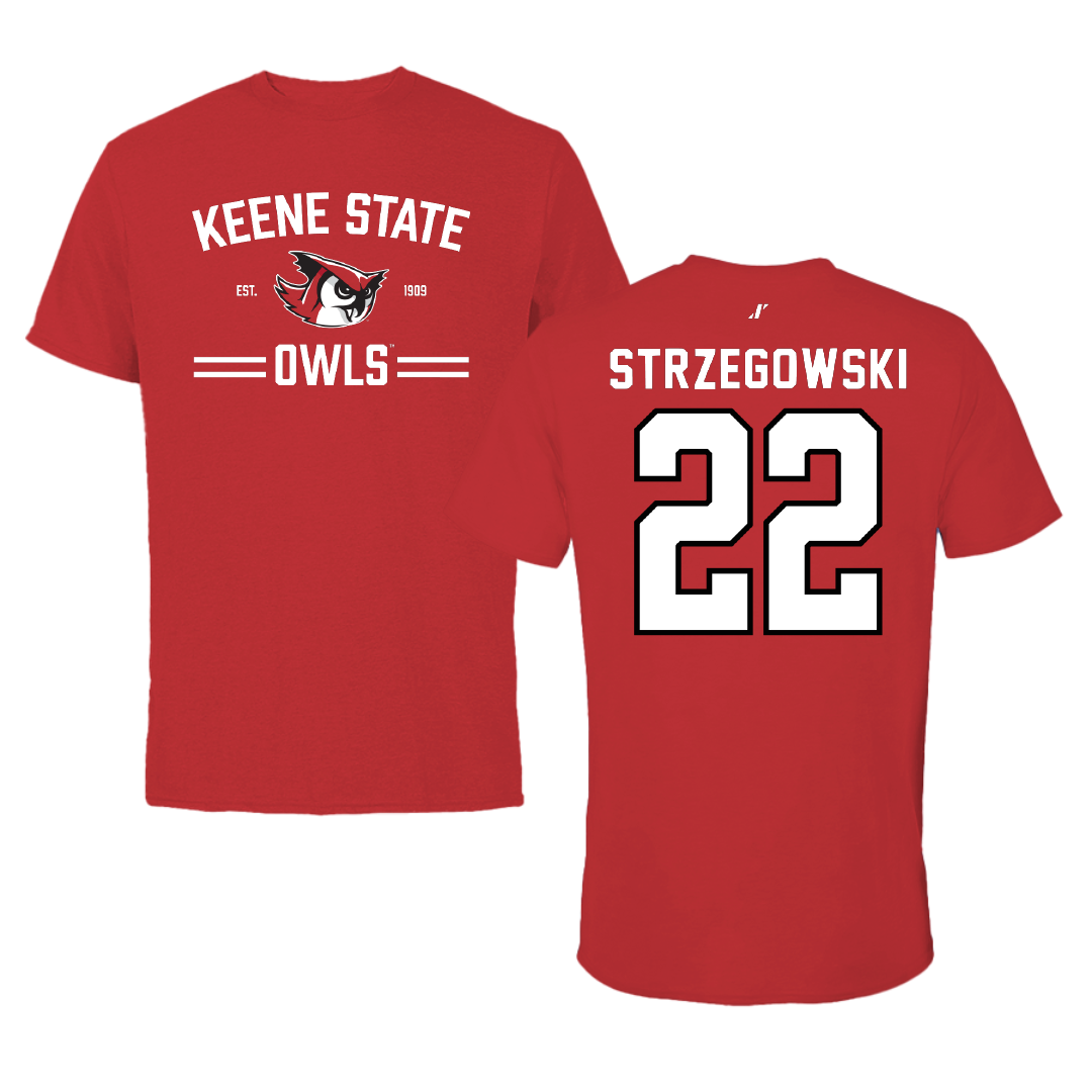 Keene State College Softball Red General Tee - #22 Megan Strzegowski