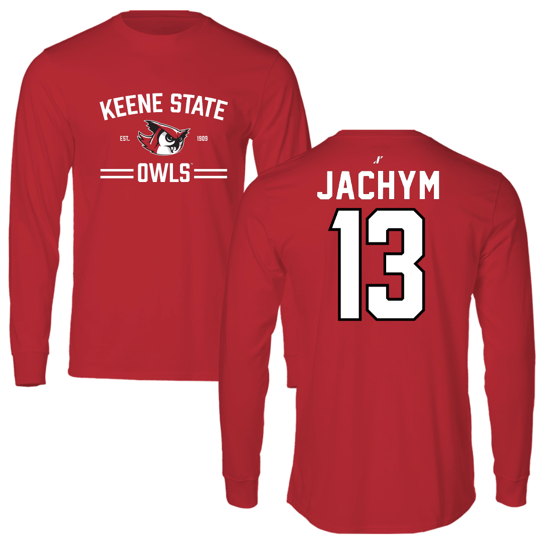 Keene State College Baseball Red General Long Sleeve - #13 Jake Jachym