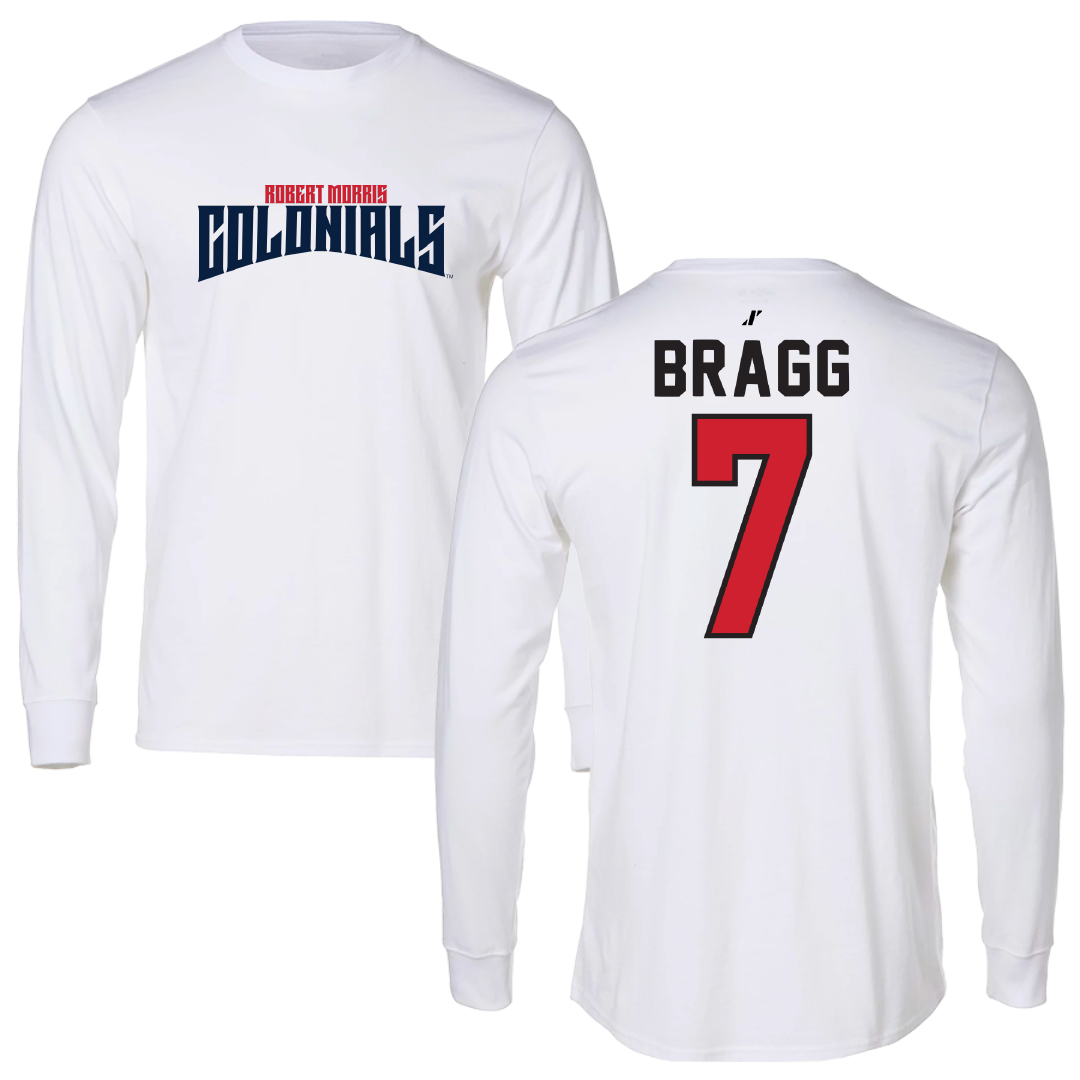 Robert Morris University Football White Classic Performance Long Sleeve - #7 Knaheim Bragg
