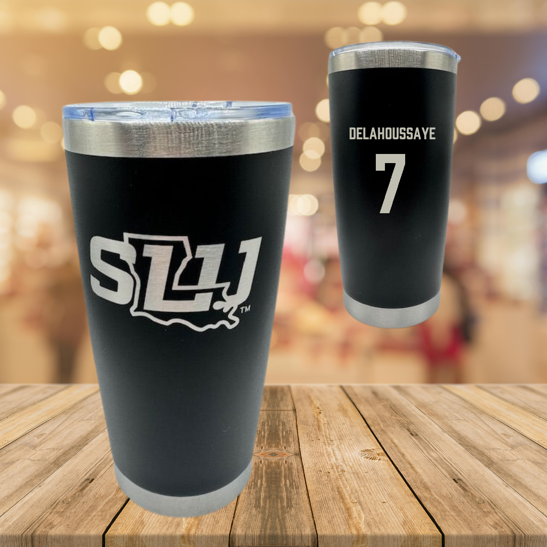 Southeastern Louisiana University Football Black Stainless Steel Tumbler - #7 Blayne Delahoussaye