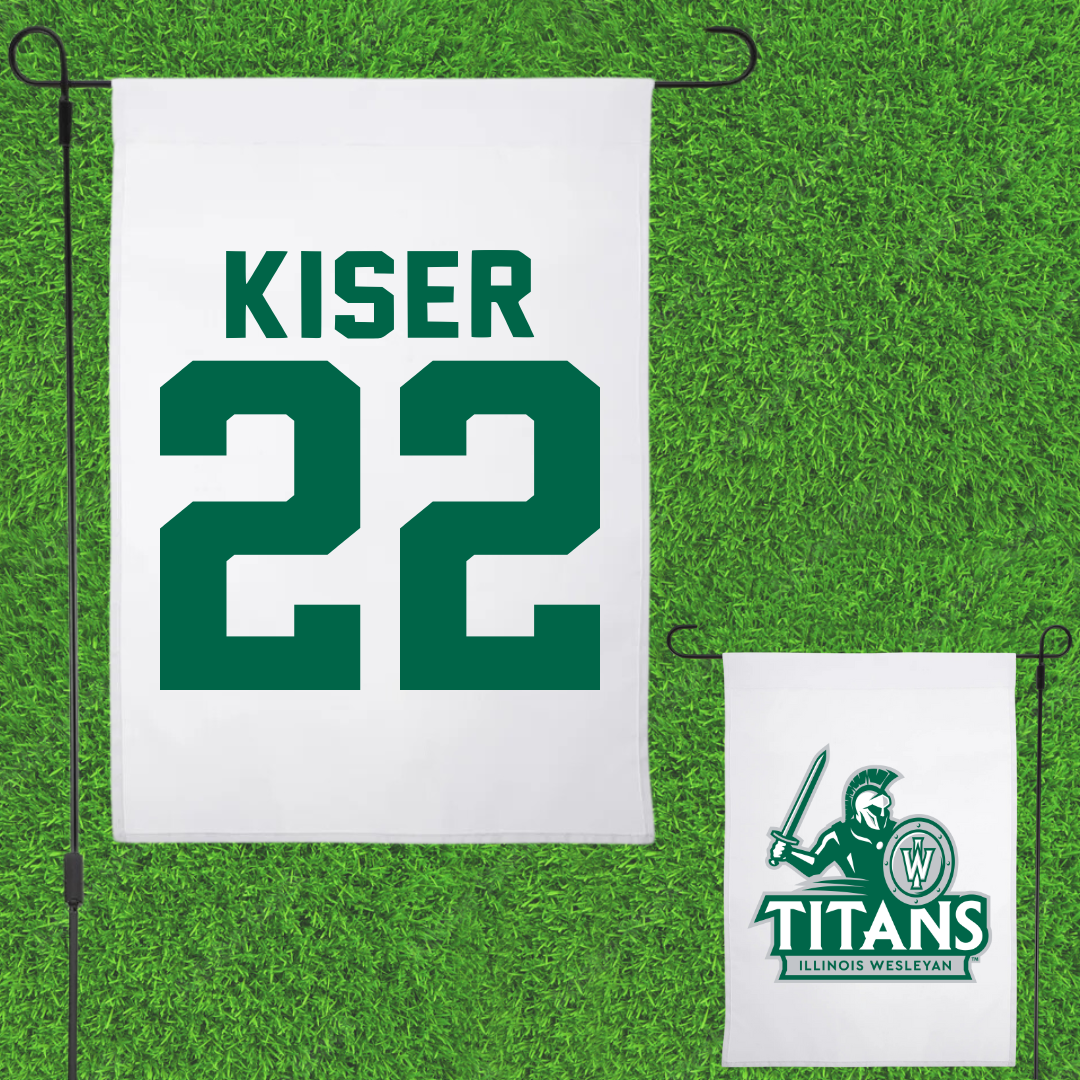 Illinois Wesleyan University Lacrosse White Garden Flag - #22 Briana Kiser