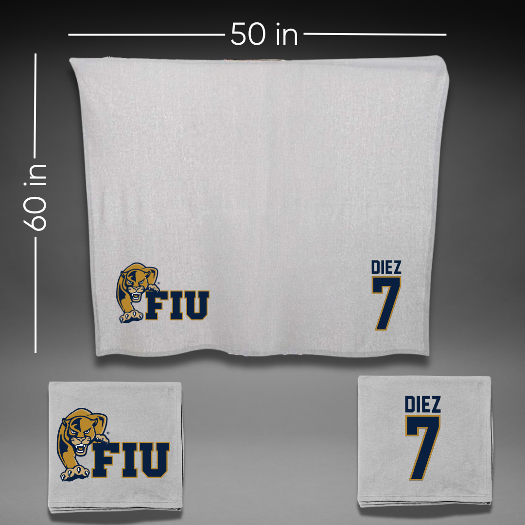 Florida International University Soccer Gray Blanket - #7 Isabella Diez