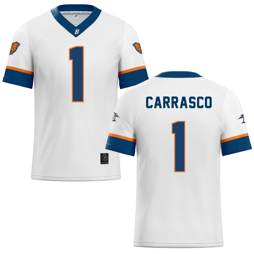 Bucknell University White Football Jersey - #1 Cesar Carrasco