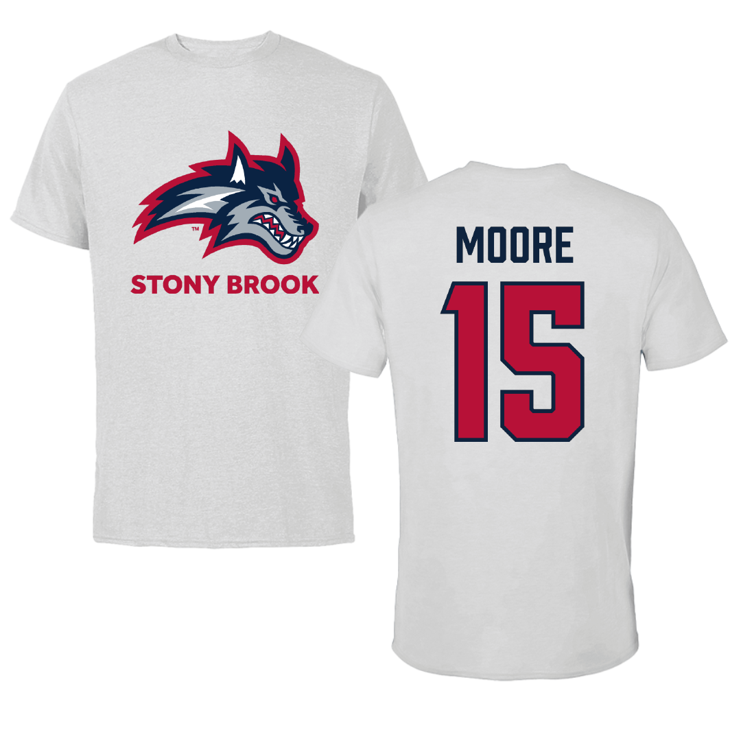 Stony Brook University Volleyball Light Gray Performance Tee - #15 Kali Moore
