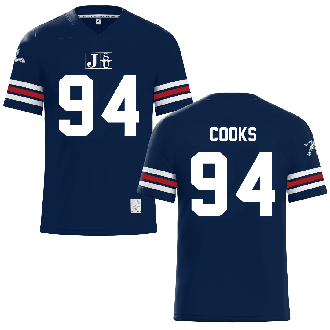 Jackson State University Navy Football Jersey - #94 Stanley Cooks