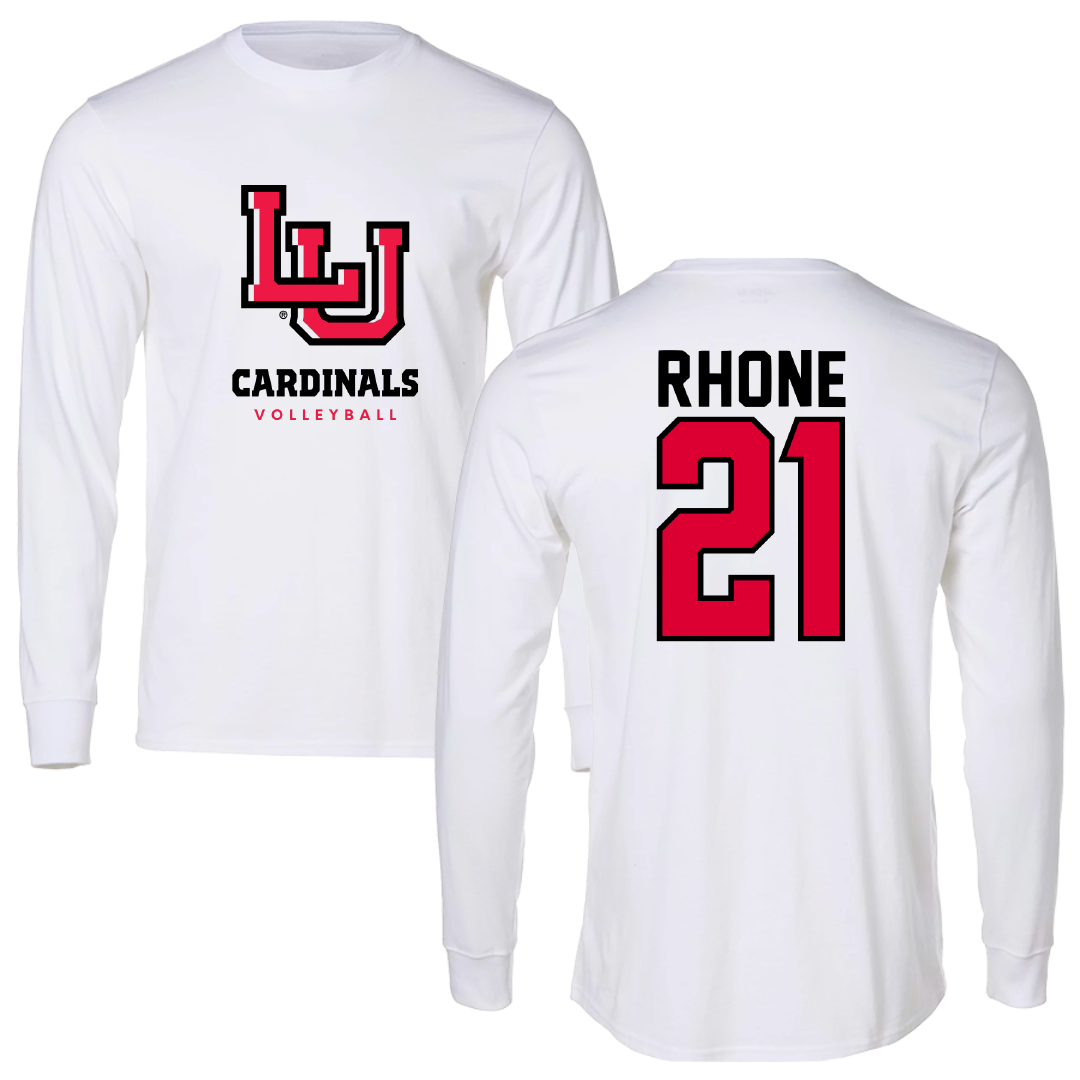 Lamar University Volleyball White Performance Long Sleeve - #21 Taisha Rhone