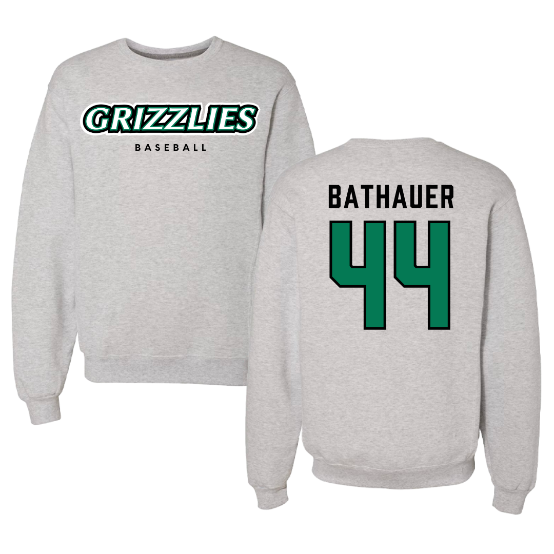 Adams State University Baseball Gray Grizzlies Crewneck - #44 Mike Bathauer