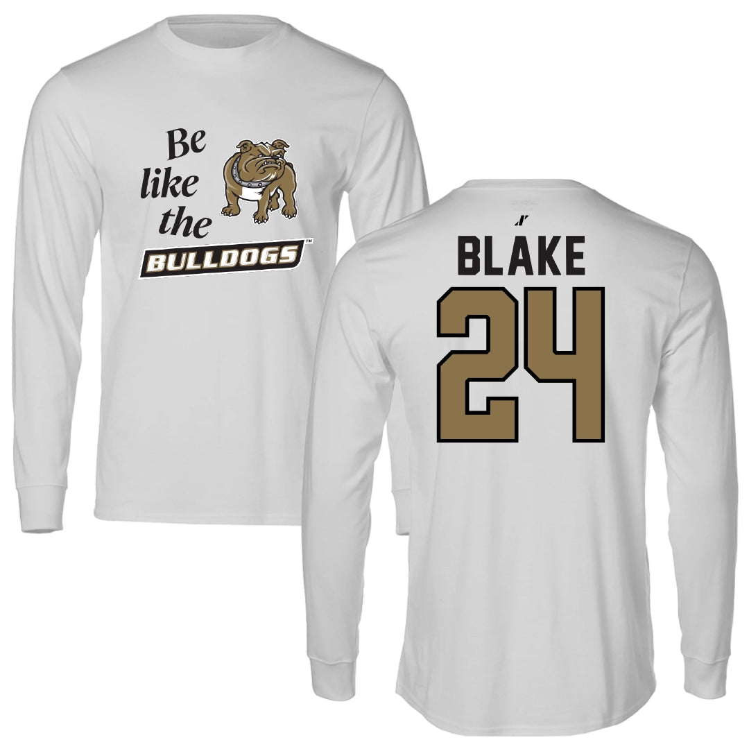 Bryant University Baseball Light Gray Be Like Us Performance Long Sleeve - #24 Evan Blake