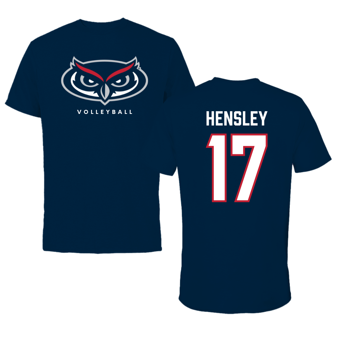 Florida Atlantic University Volleyball Navy Mascot Tee - #17 Victoria Hensley