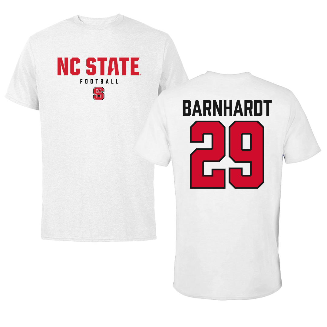 North Carolina State University Football White Performance Tee - #29 Brody Barnhardt