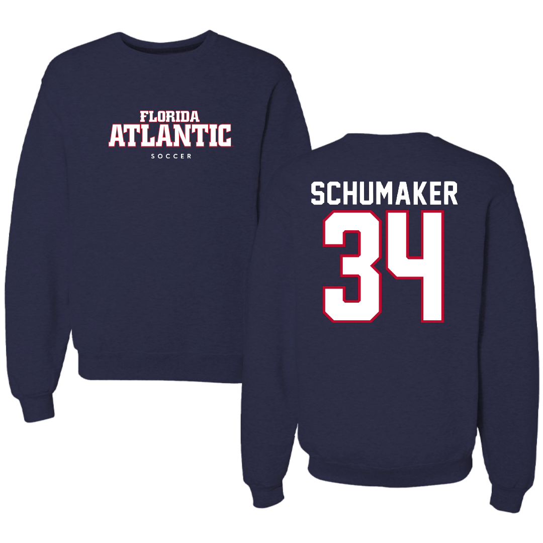 Florida Atlantic University Soccer Navy Crewneck - #34 Ethan Schumaker