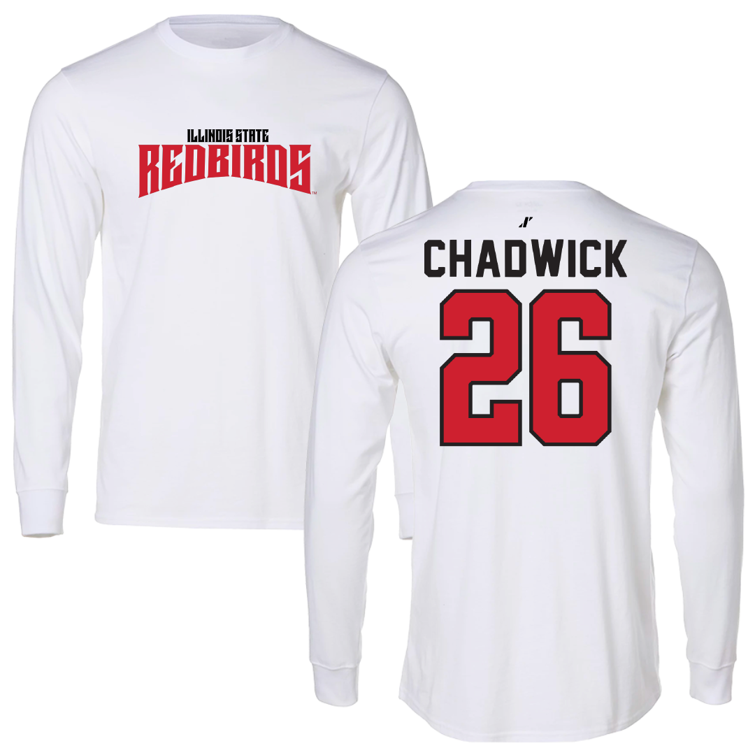 Illinois State University Baseball White Classic Performance Long Sleeve - #26 Tyrelle Chadwick