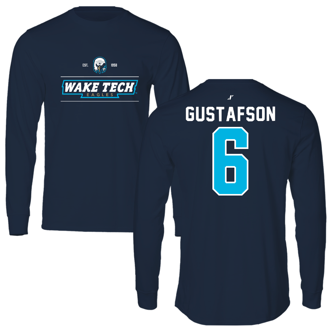 Wake Tech Community College Baseball Navy General Long Sleeve - #6 Max Gustafson